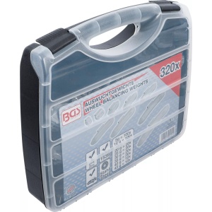 Set contragreutati pentru roti din otel, dimensiuni 5 - 45gr, material Zinc, 320 piese, BGS 9425 - Img 5