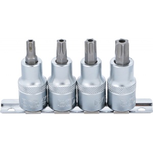 Set cu biti Torx cu gaura T40 - T45 - T50 - T55, antrenare cu tubulara 1/2, 4 piese, BGS 8885