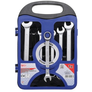 Set de chei combinate cu clichet 8-19mm, 7 piese, BGS 1596 - Img 1