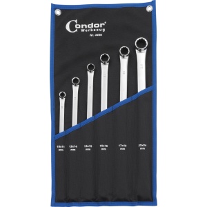 Set de chei inelare cu capat dublu, 6 piese, plate si lungi, 10-24 mm, Condor 4406