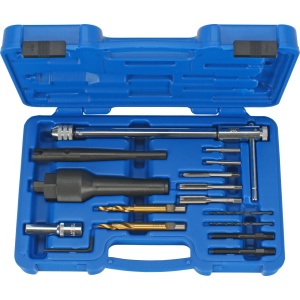Set extractoare pentru bujii incandescente si corectare filete M8, M10, 16 piese, Condor 2088A - Img 1