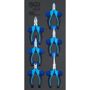 Set miniclesti si patenti combinati asezati in suport pentru dotare sertar, dimensiune 1/3, 6-piese, BGS 4024 - Img 1