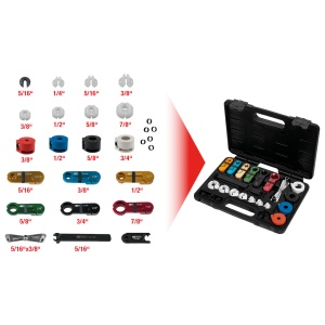 Set pentru deblocarea racordurilor de conducte A/C, 22 piese, KS Tools 115.1260 - Img 2