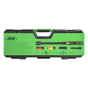 Set pentru strangere prezoane de roti, cheie dinamometrica 20–200 Nm + tubulare 17, 19 și 21 mm, JBM 54785 - Img 5