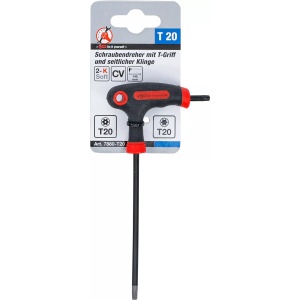 Şurubelniţa cu mâner T şi lama laterala | Profil T (pentru Torx) cu/fara alezaj T20, BGS DIY 7880-T20 - Img 4