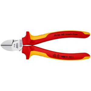 Taietor lateral (sfic) izolate, manere multicomponent, testate VDE, lungime 160 mm, Knipex 7006160 - Img 3
