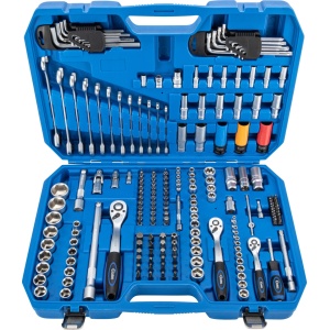 Trusa de tubulare cu 3 clicketi 1/4 - 3/8 - 1/2", profil hexagon 4 - 32 mm, 199 piese, Condor 2176 - Img 1