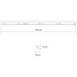 Bară de montaj pentru dulapuri suspendate și panouri de perete perforate, element de colț, BGS 80213 - Img 2