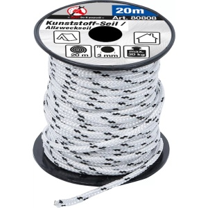 Cablu din plastic / Cablu universal, 3 mm x 20 m, negru / alb, B-80808 - Img 2