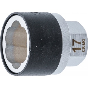 Cap cheie tubulara profil spiral 17 mm extractoare de suruburi, actionare hexagon exterior 17 mm, BGS 7510-17 - Img 1