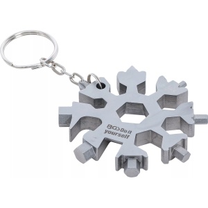 Cheie multifuncţională tip breloc fulg de zăpadă, 18-in-1, BGS DIY 85880 - Img 1