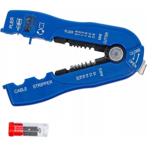 Cleste de taiat, dezizolat cabluri electrice 0.8-2.6 mm si sertizat papuci, pini, terminale, BGS 8490 - Img 2