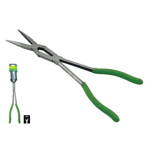 Cleşte extralung cu varf drept dublu articulat, lungime 340 mm, JBM 52846 - Img 2