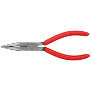 Cleste plat-rotund cu tais (patent cu cioc drept) acoperite cu plastic, lungime 160 mm, Knipex 2521160 - Img 3