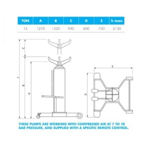 Cric de cutie pentru camioane, sarcina max. 15 tone, Govoni GO1457 - Img 4