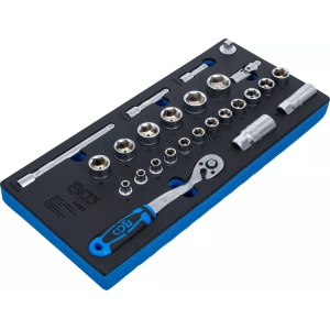 Echipare pentru dulap 1/3, set tubulare si actionari 3/8", 26 piese, BGS 4052 - Img 2