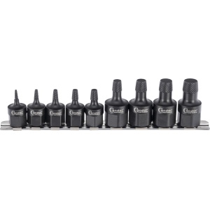 Extractoare de suruburi ø 2-14 mm, profil torsadat, antrenare 3/8 + 1/2 ”, 9 piese, Condor 2111 - Img 1