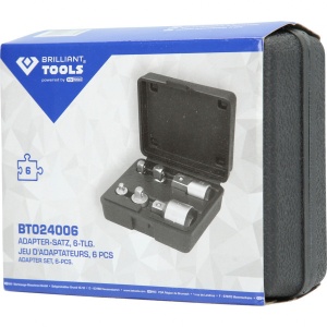 Set adaptoare, 6 piese, 1/4" + 3/8" + 1/2" + 3/4", Brilliant Tools BT024006 - Img 3