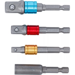 Set adaptoare pentru maşini de gaurit, antrenare 6,3 mm (1/4"), 10 mm (3/8"), 12,5 mm (1/2"), hexagon interior 6,3 mm (1/4") 4 piese, DIY 20814 - Img 4