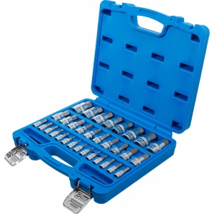 Set biţi 6,3 mm (1/4") / 10 mm (3/8") / 12,5 mm (1/2") hexagon interior 2 - 19 mm / 1/4 - 9/16" marimi metric şi ţoli 32 piese, BGS 74258 - Img 3