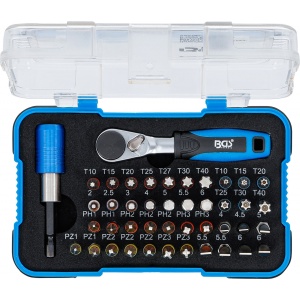 Set biţi Color cu clichet biţi Antrenare hexagon exterior 6,3 mm (1/4") 43 piese, BGS 74299 - Img 7