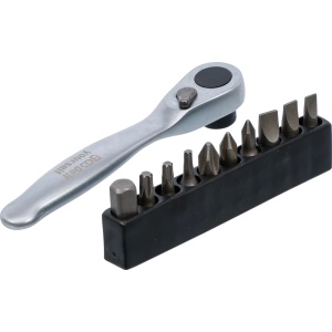 Set biți cu clichet pentru biți, hexagon exterior 6,3 mm (1/4"), 11 piese - Img 2