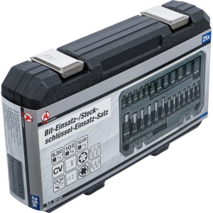 Set biţi si tubulare, act. 6,3 mm (1/4"), 10 mm (3/8"), 12,5 mm (1/2"), Profil E si Profil T (pentru Torx),25 piese, BGS 20124 - Img 6