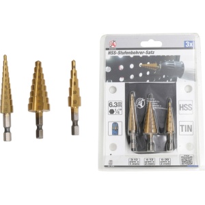 Set burghie in trepte, 3 - 20 mm, 3 piese, BGS DIY 1616 - Img 2