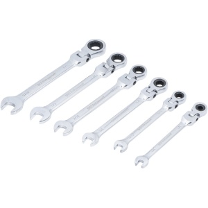 Set chei combinate cu clichet in Inch 1/4" - 9/16", capete flexibile, 6 piese, BGS DIY 30005 - Img 1