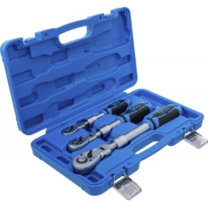 Set chei cu clichet reversibil extensibil, articulat 6,3 mm (1/4") - 10 mm (3/8") - 12,5 mm (1/2"),3 piese, BGS 25128 - Img 6