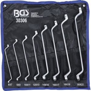Set chei inelare cu cot 6 x 7 - 20 x 22 mm, 8 piese, BGS 30306