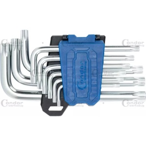 Set chei L, 9 piese, scurte, profil T SLB T10-50, Condor 1120-02 - Img 2
