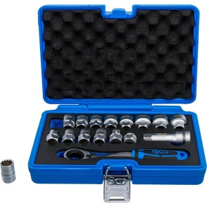 Set chei tubulare Gear Lock | 10 - 24 mm, 17 piese, BGS 74712 - Img 2