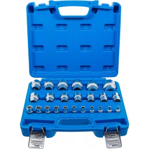 Set chei tubulare in Inch cu profil hexagon 5/32"-15/32" - antrenare 1/4"si 1/2"-1/2"-1.1/4", 24 piese, BGS 2246 - Img 1