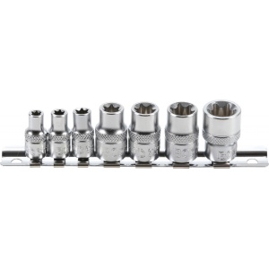 Set chei tubulare Profil E, E6 - E16, antrenare 1/4" - 3/8", 7 piese, BGS 2027