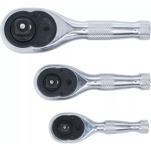 Set clicketi reversibili cu antrenare 1/4"-3/8"-1/2", 3 piese, BGS 215 - Img 5