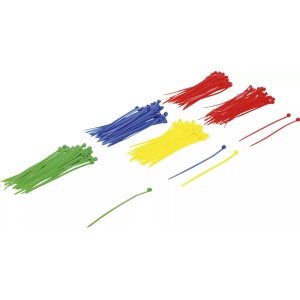 Set coliere colorate pentru cabluri, 2,4 x 100 mm 200 piese, BGS DIY 80875 - Img 1