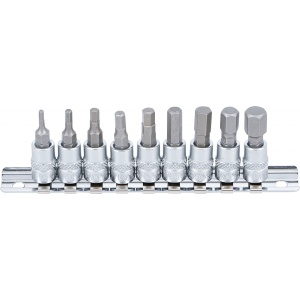 Set cu biti Imbus in Inch 3/32"-3/8", antrenare cu tubulara 1/4", 9 piese, BGS 2749