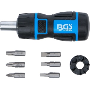 Set de minişurubelniţă si bicti, cu mâner rotitor cu clichet, comutabil | 7 piese, BGS 7898 - Img 2