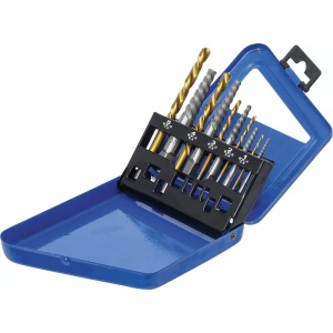 Set extractoare de suruburi şi burghie pe stânga HSS acoperite cu Titan-nitrurat, dimensiuni 2 - 7,5 mm, 10 piese, BGS 6780 - Img 2