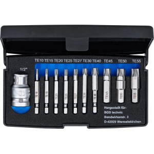 Set extractoare pentru suruburi cu cap Torx T-Star T10-T55, 11piese, BGS 9170 - Img 5