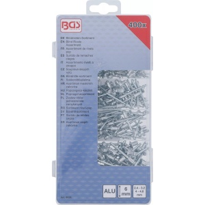 Set pop-nituri aluminiu/otel, marimi: 2,4 - 3,2 - 4 - 4,8 mm, 400 buc, BGS 8058 - Img 3