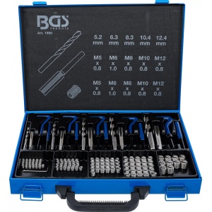 Set reparatii filete cu insertii Helicoil M5-M12 , 130 piese, BGS 1950 - Img 1