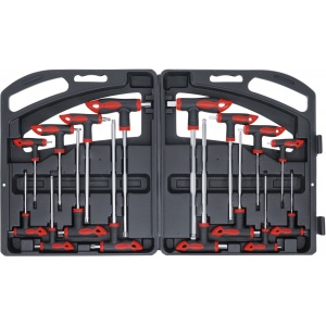 Set şurubelniţe cu mâner T şi lama laterala | Inbus / Profil T (pentru Torx) | 16 piese, BGS Diy 90 - Img 1