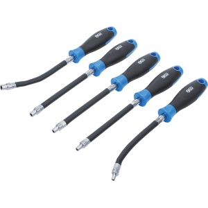Set şurubelniţe flexibile cu tubulare Profil E 4 - E 8, lungimea tijei 150 mm, 5 piese, BGS 70019