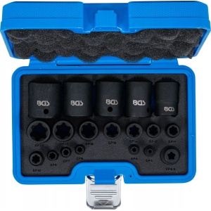 Set tubulare de impact EP-Type Plus EP4 - EP32 , antrenare 1/4"-3/8"-1/2", 19 piese, BGS 74554 - Img 5