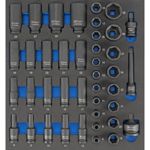 Set tubulare hex.de impact, act. 1/2", 41 buc, Condor 7141