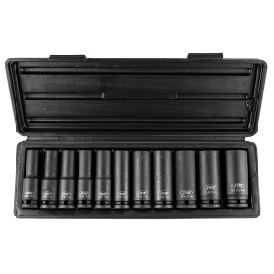 Set tubulare lungi de impact 10 - 24 mm, profil hexagon, antrenare 1/2", 11 piese, JBM 52342 - Img 2