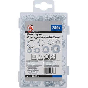 Sortiment inele elastice / şaibe de reazem | Ø 4 - 8 mm | 250 piese, BGS DIY 98073 - Img 3