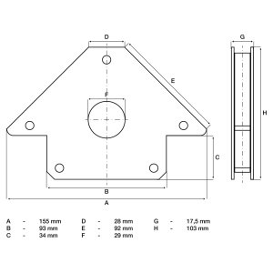 Suport magnetic de fixare a pieselor ce trebuiesc sudate, forta pana la 22Kg, BGS 3008 - Img 3